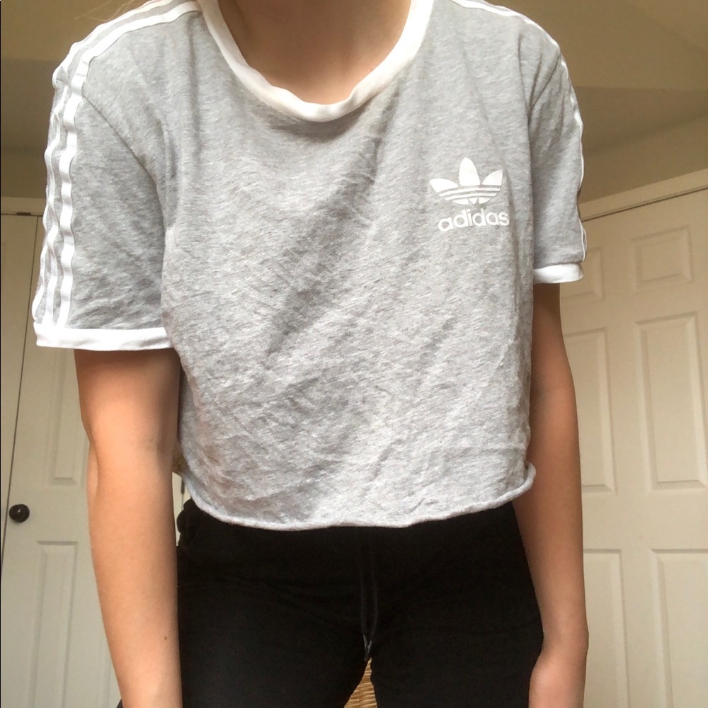 ADIDAS grey crop top